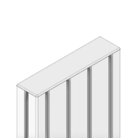 60-150-2 MODULAR SOLUTIONS POLYAMIDE PART END CAP 45MM X 180MM LIGHT GRAY